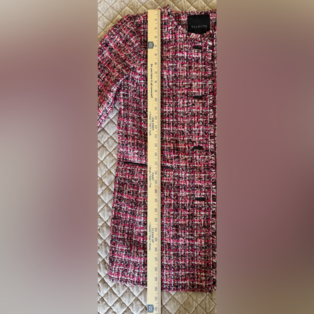 Talbots Tweed Jacket Skirt Set Pink Boucle Preppy Chic Size 6 NEW WITH TAGS - Picture 11 of 15